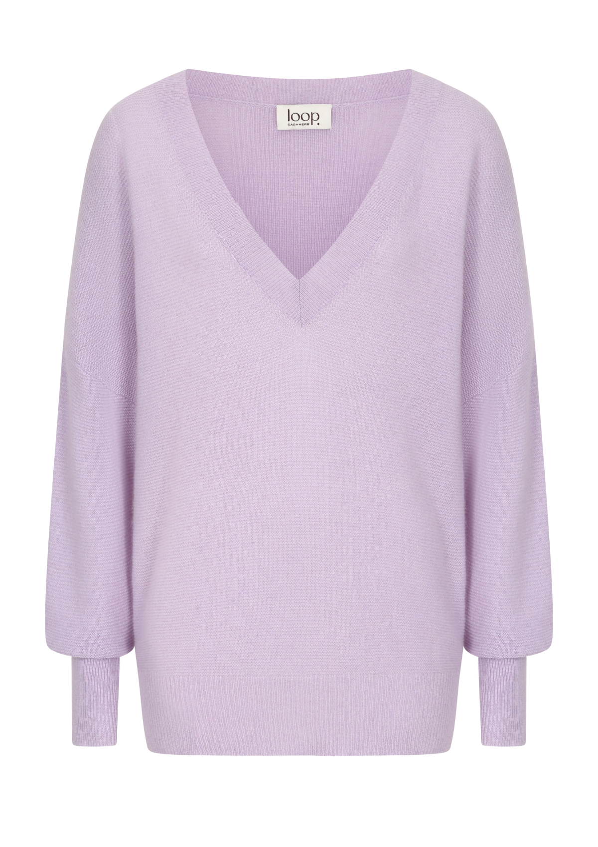 Relaxed Lofty V-Neck Sweater in Siberian Lilac