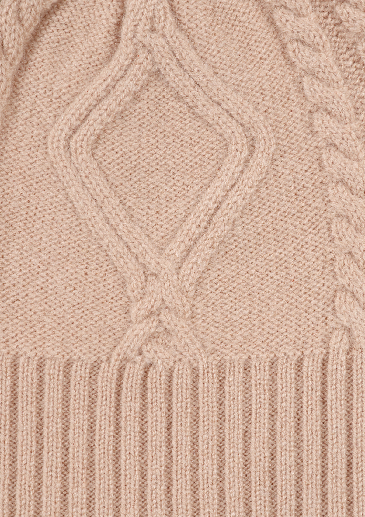 Cabled Hat in Toffee