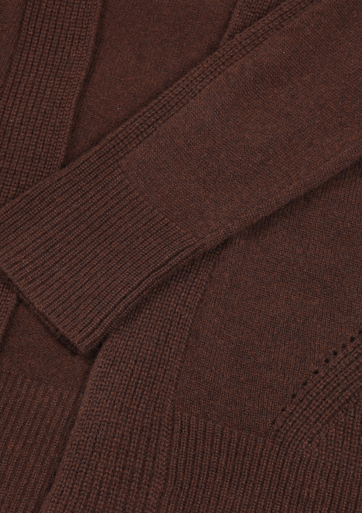 Ribbed Detail Edge to Edge Cardigan in Americano Brown