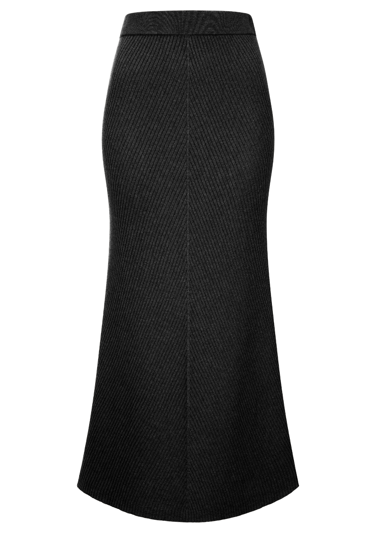 Cashmere Chevron Skirt in Jet Black