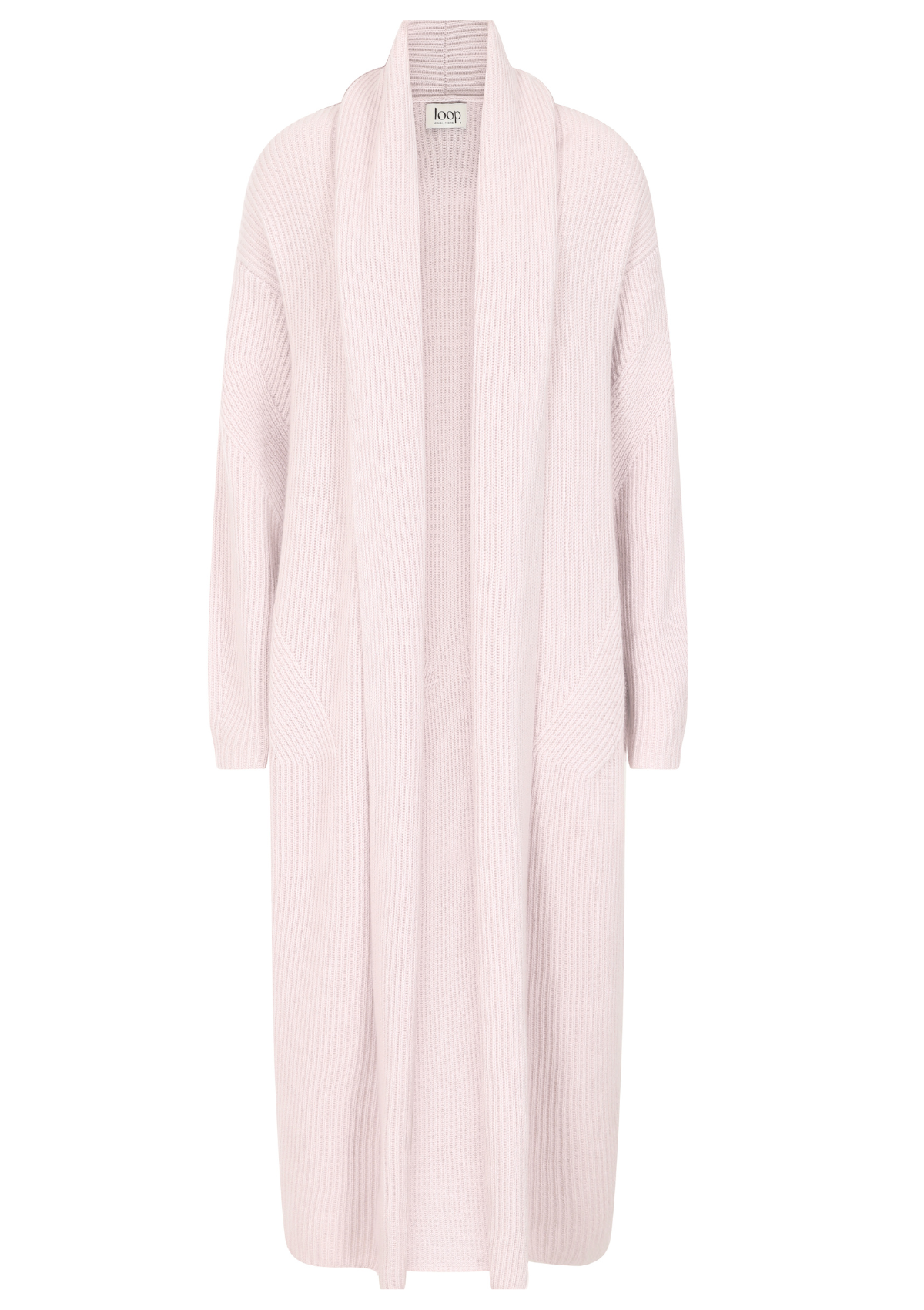 Ribbed Cashmere Coatigan in Ballet Pink