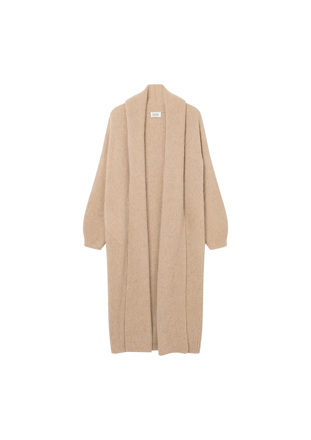 Ribbed Cashmere Coatigan in Chanterelle