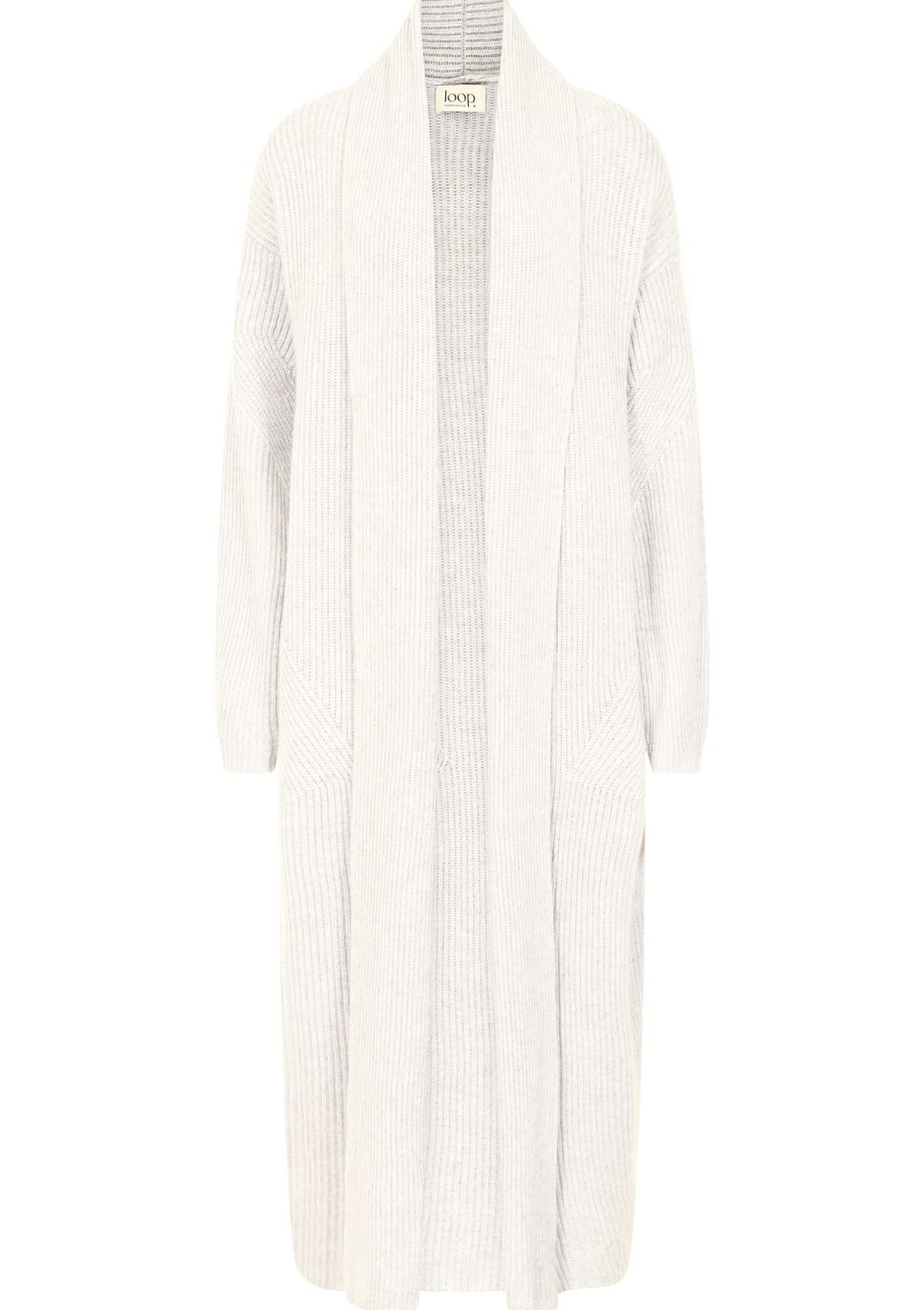 Ribbed Cashmere Coatigan in Snow White
