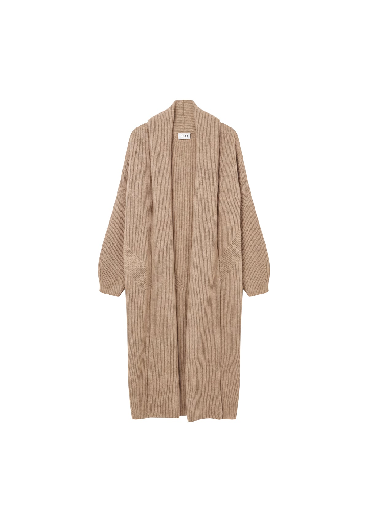 Ribbed Cashmere Coatigan in Toffee