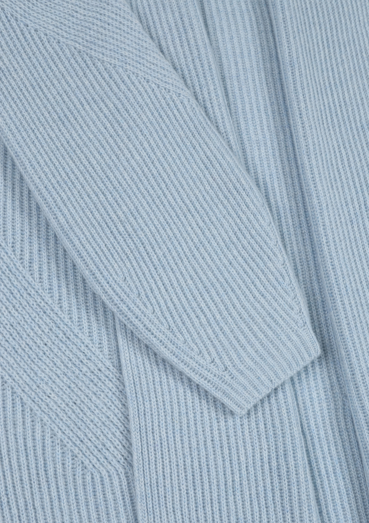 Ribbed Cashmere Coatigan in Skyway Blue