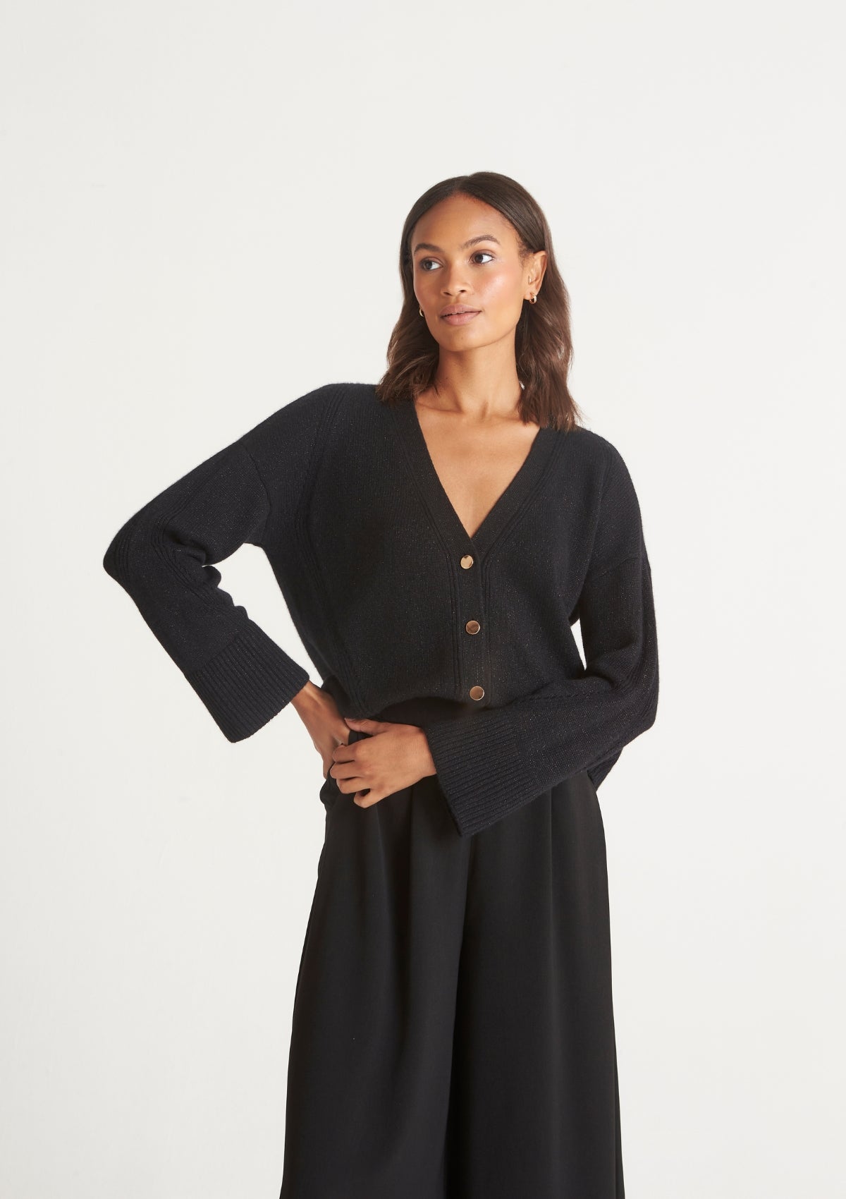 Black cashmere on sale cardigan uk