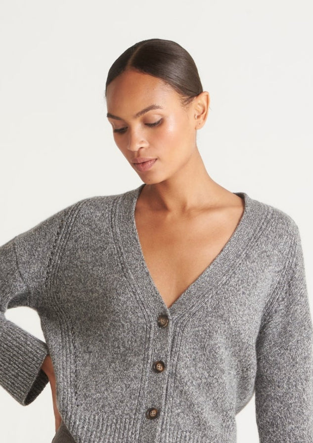 Lofty Cashmere Cardigan in Canyon Grey