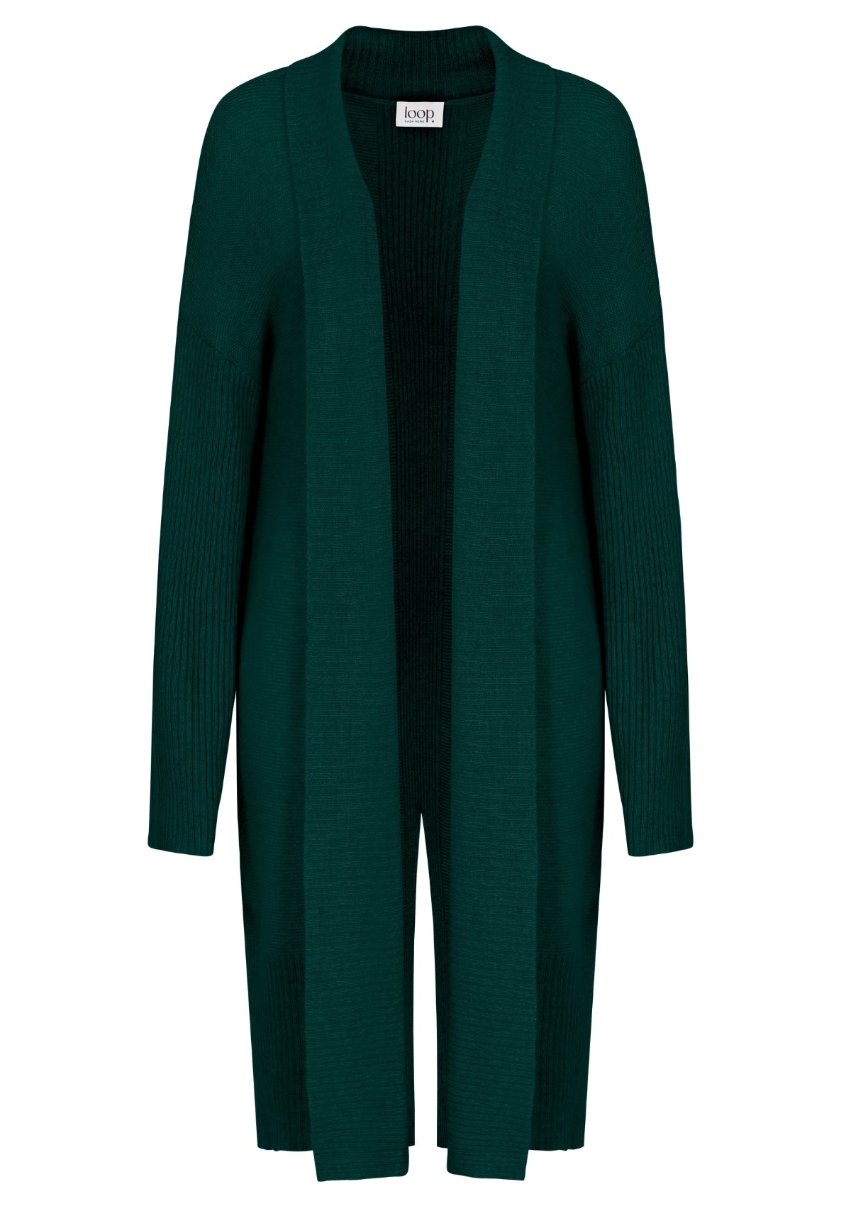 Cashmere Edge To Edge Cardigan in Bottle Green