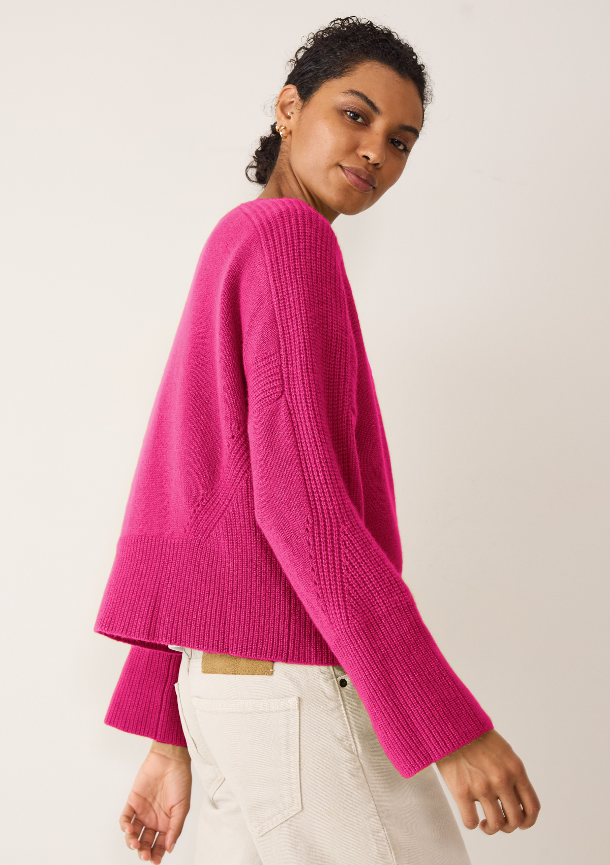 Cashmere Lofty Cardigan in Lipstick Pink