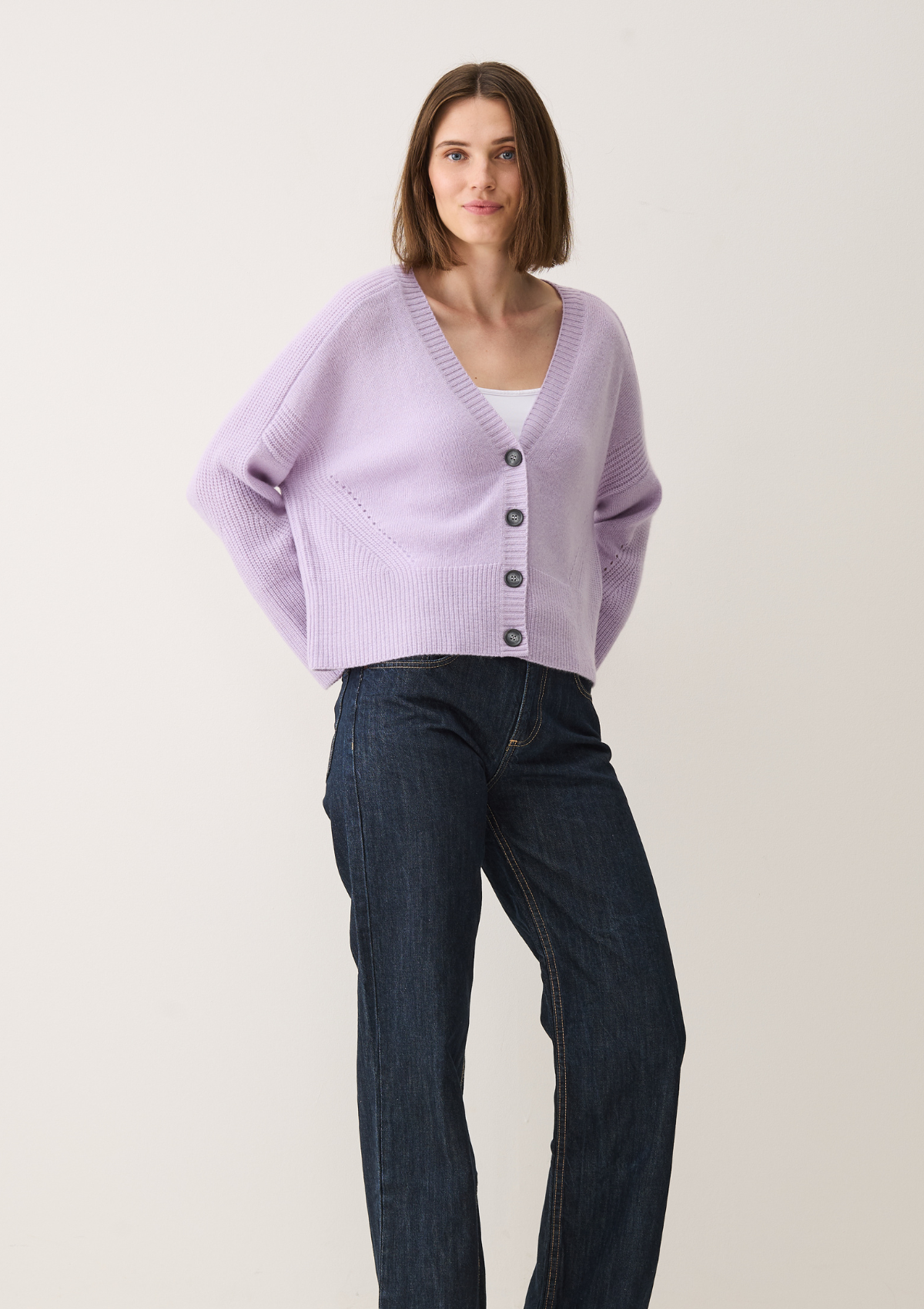 Cashmere Lofty Cardigan in Siberian Lilac