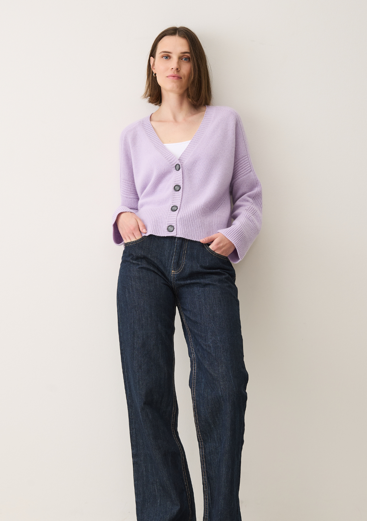 Cashmere Lofty Cardigan in Siberian Lilac