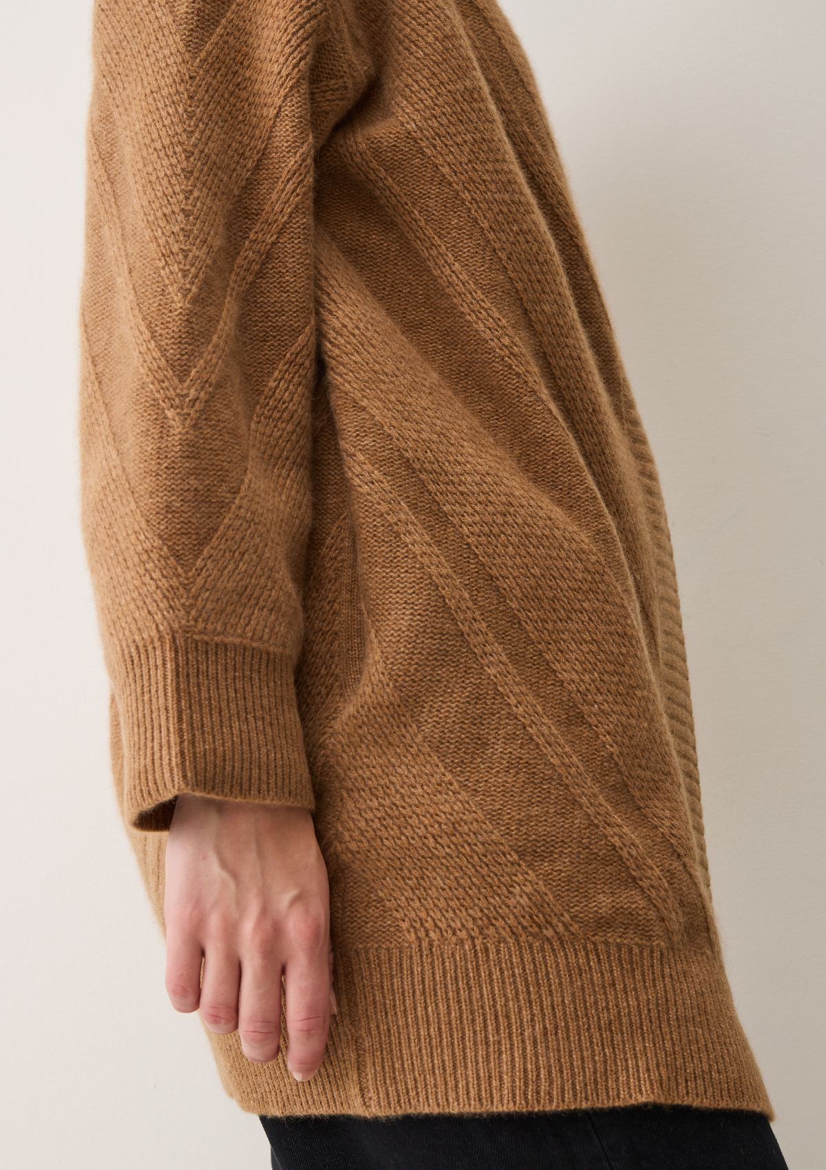 Textured Chevron Cardigan in Harvest Brown