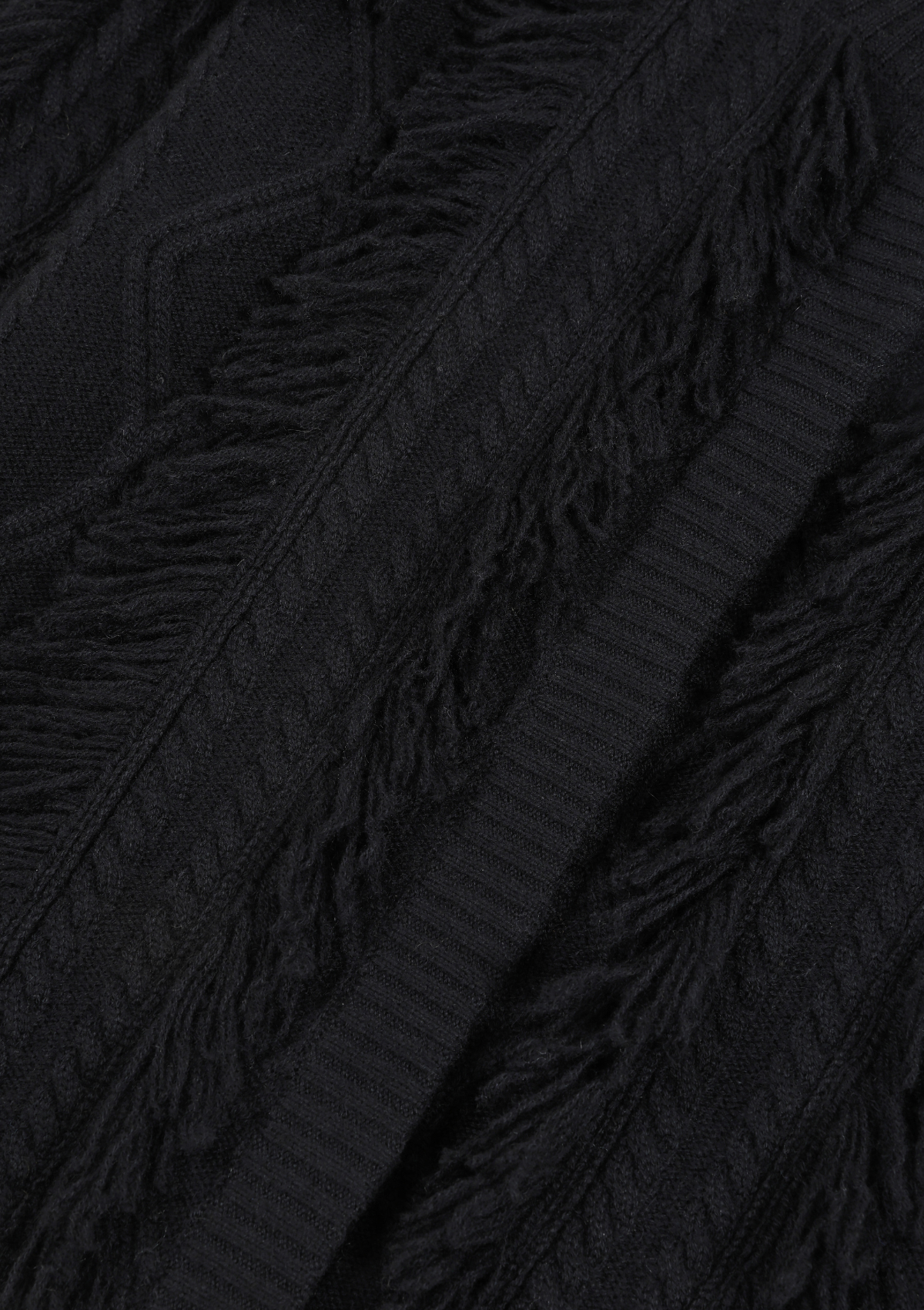 Fringe Cable Jacket in Black