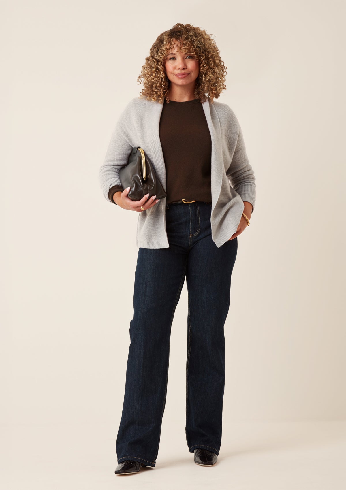 Relaxed Edge to Edge Cardigan in Foggy Grey