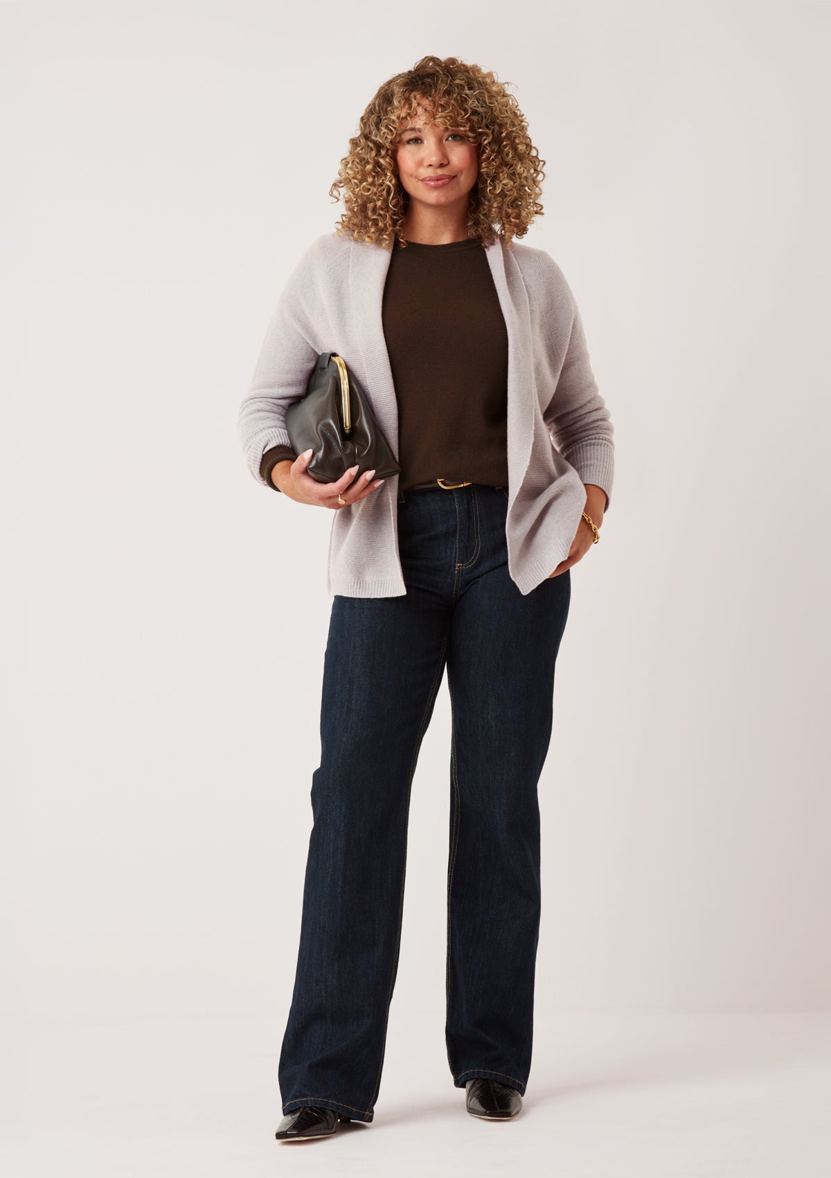Relaxed Edge to Edge Cardigan in Foggy Grey