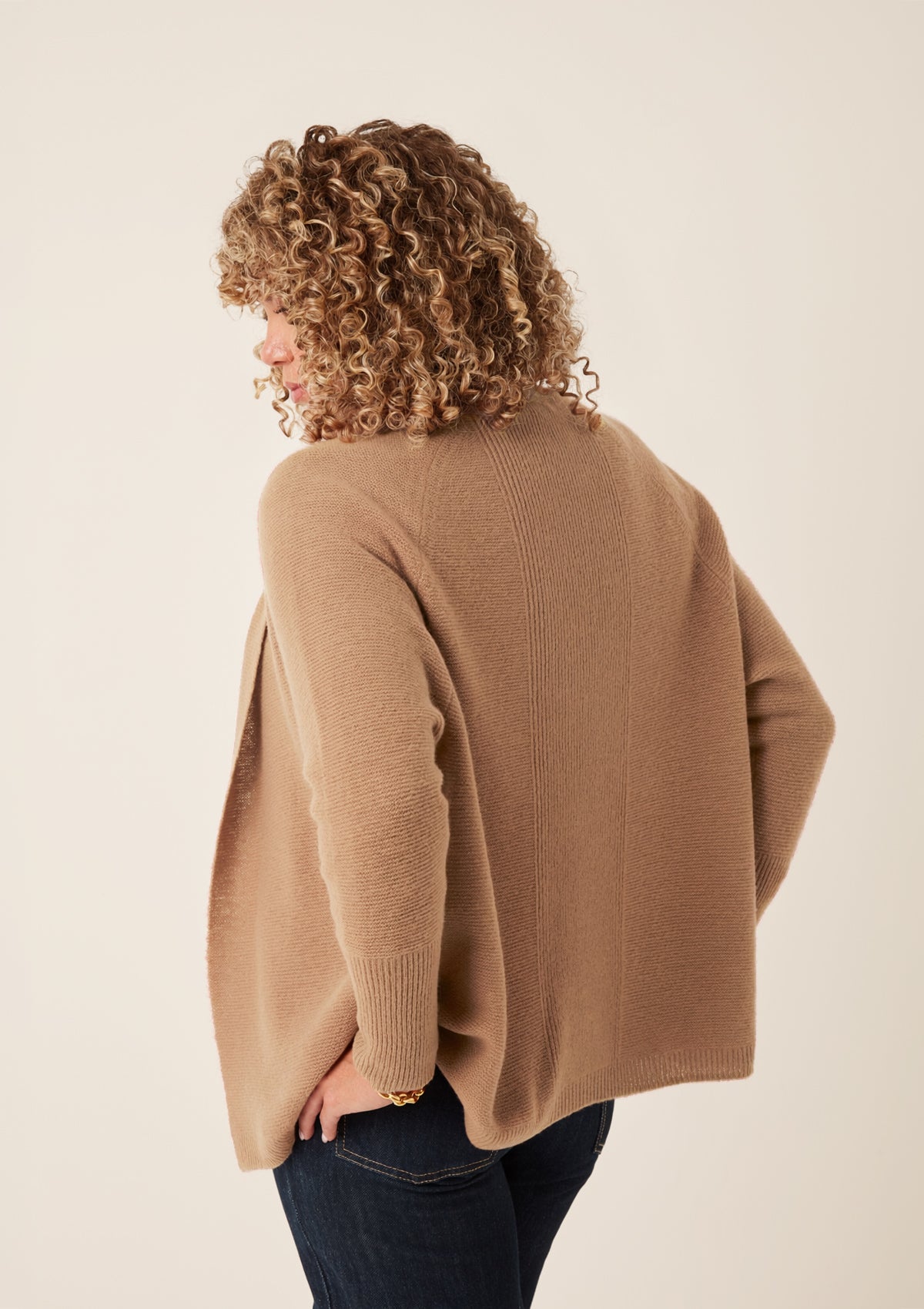 Relaxed Edge to Edge Cardigan in Harvest Brown