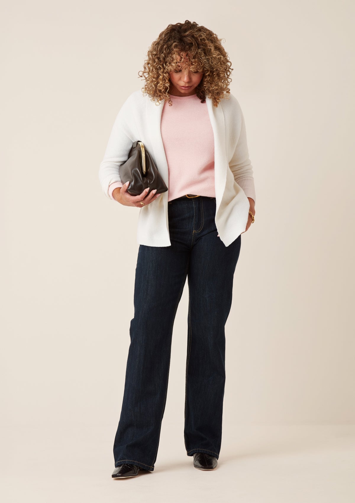 Relaxed Edge to Edge Cardigan in Snow White