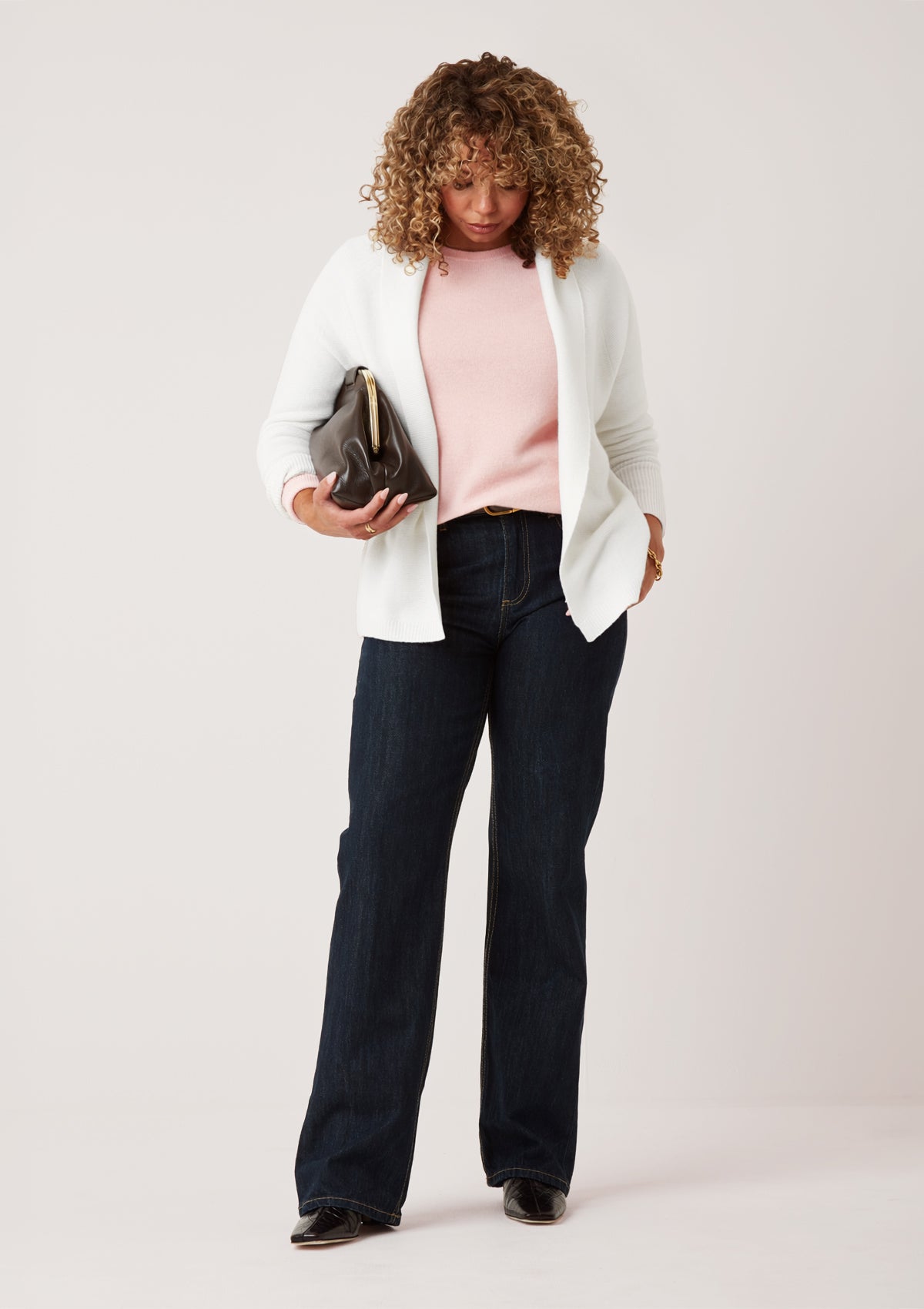 Relaxed Edge to Edge Cardigan in Snow White