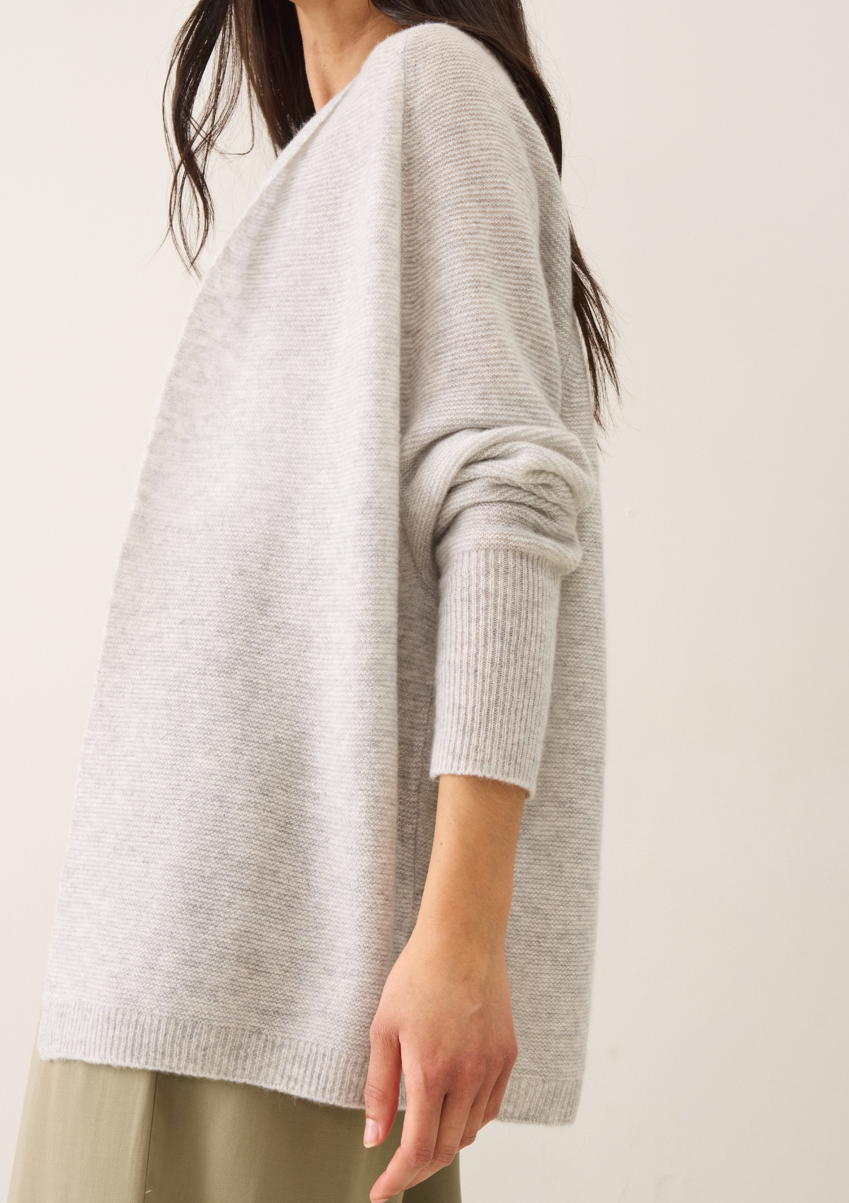 Relaxed Edge to Edge Cardigan in Foggy Grey