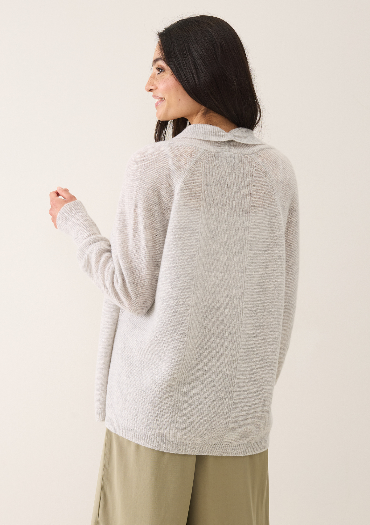 Relaxed Edge to Edge Cardigan in Foggy Grey