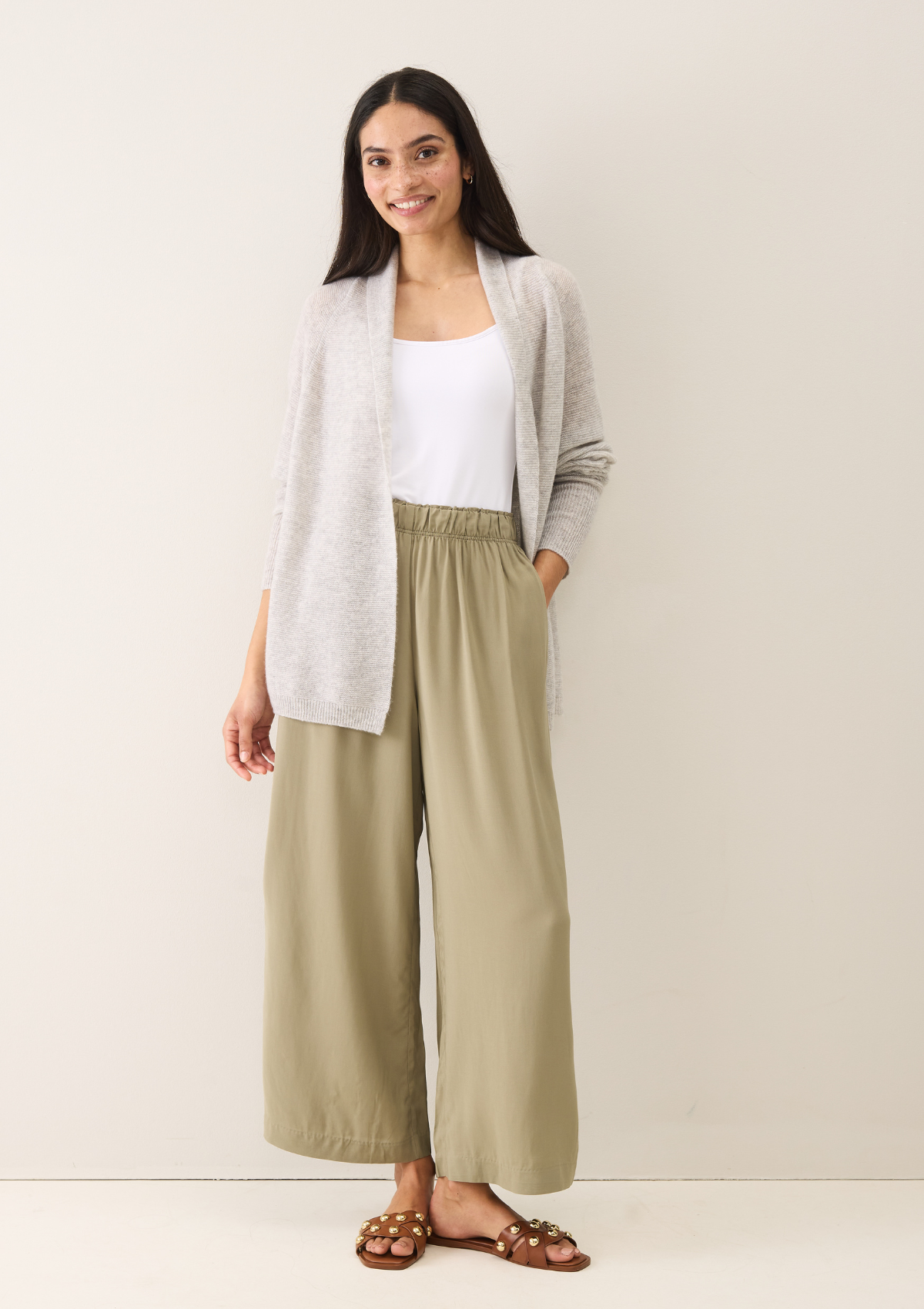 Relaxed Edge to Edge Cardigan in Foggy Grey