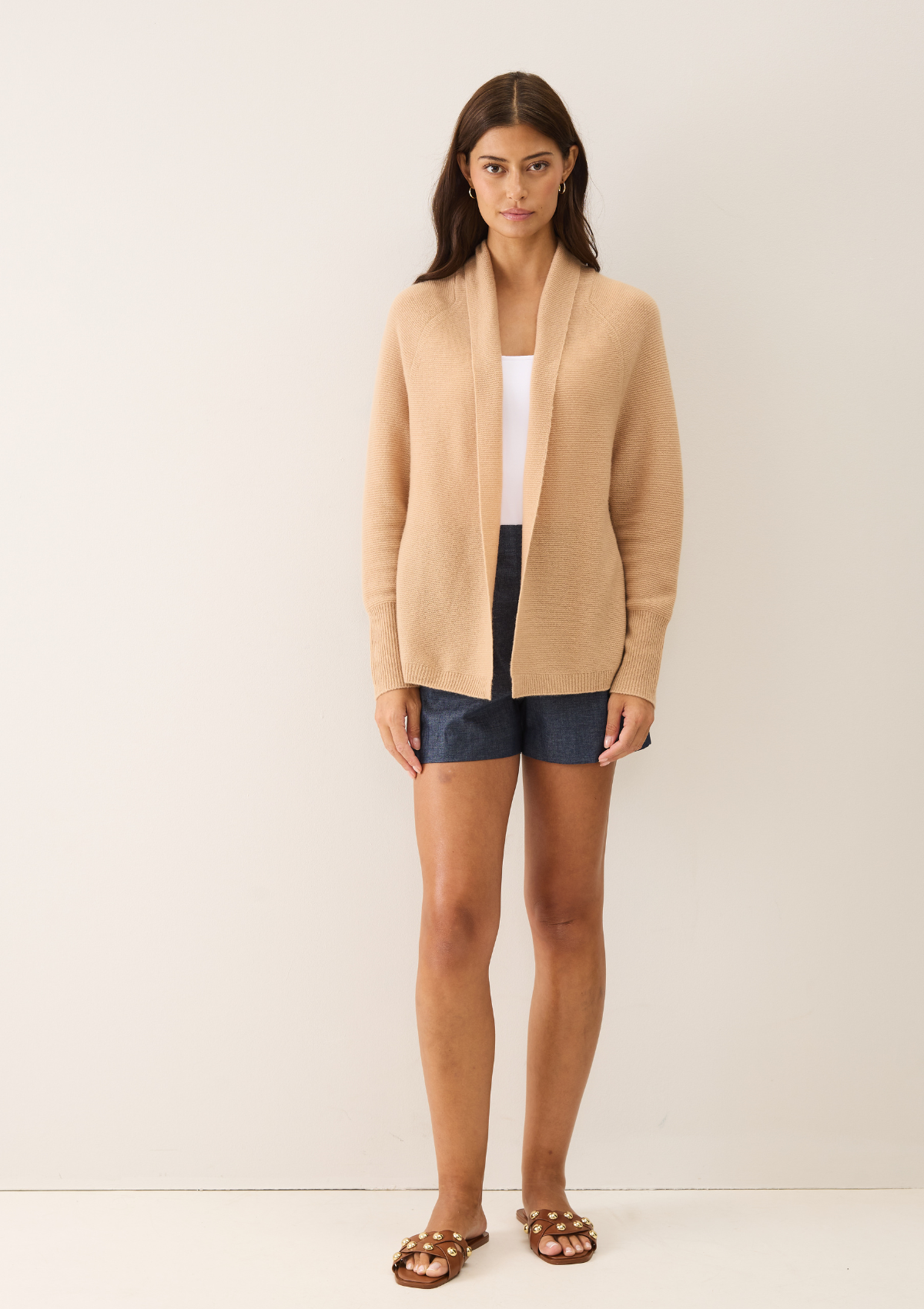 Relaxed Edge to Edge Cardigan in Honey