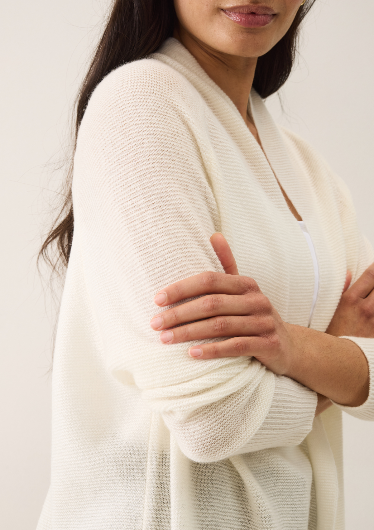 Relaxed Edge to Edge Cardigan in Snow White