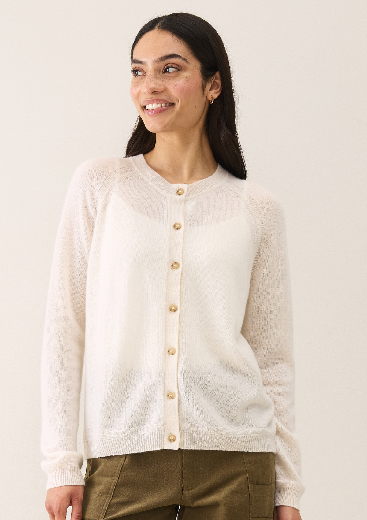 Featherweight Cardigan in Snow White