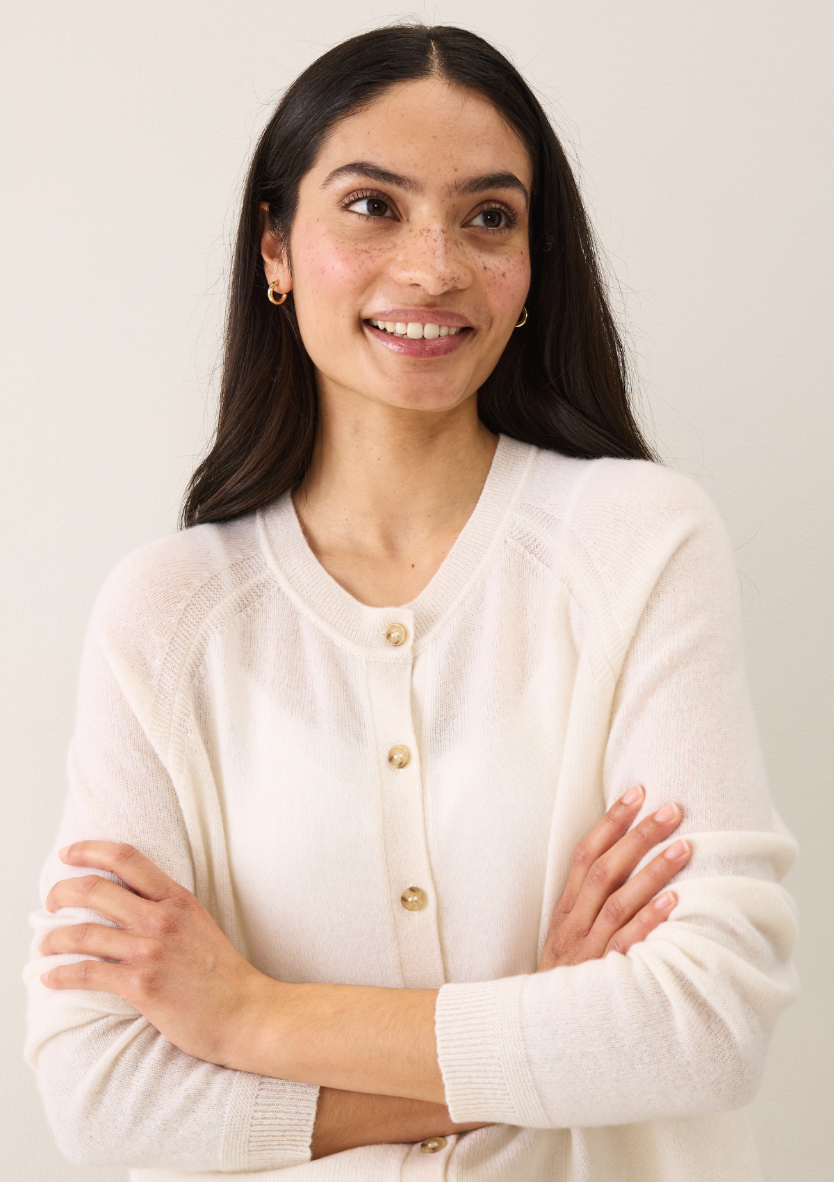 Featherweight Cardigan in Snow White