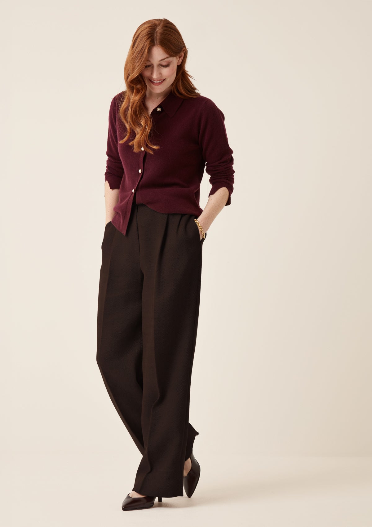 Knitted Shirt in Bordeaux Burgundy