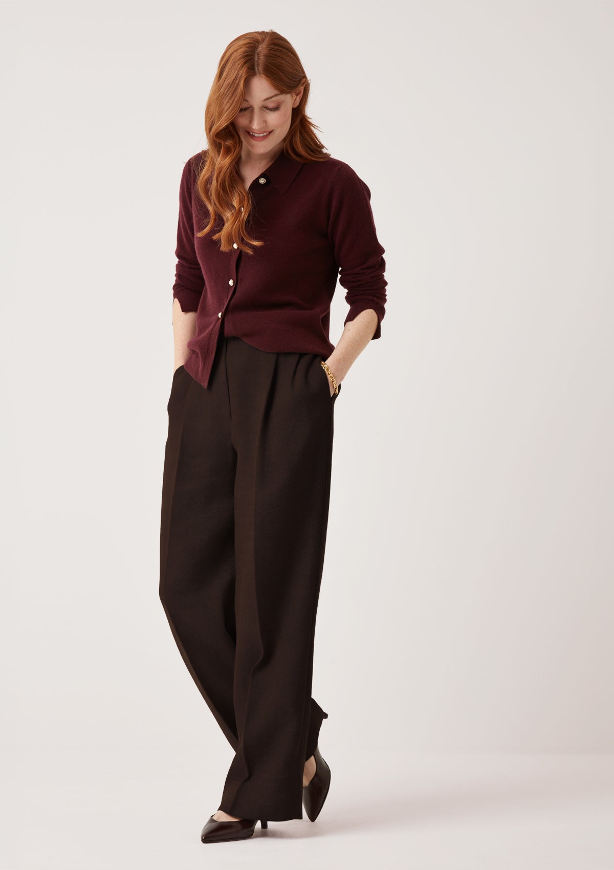 Knitted Shirt in Bordeaux Burgundy
