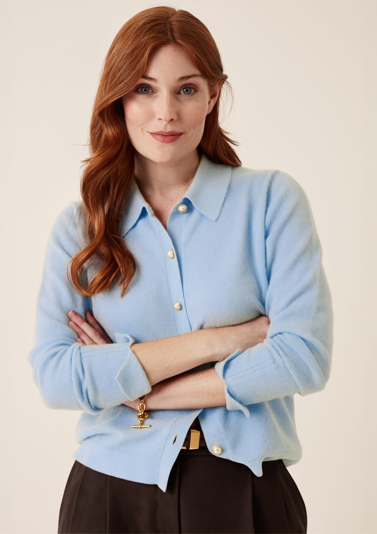 Knitted Shirt in Cerulean Blue