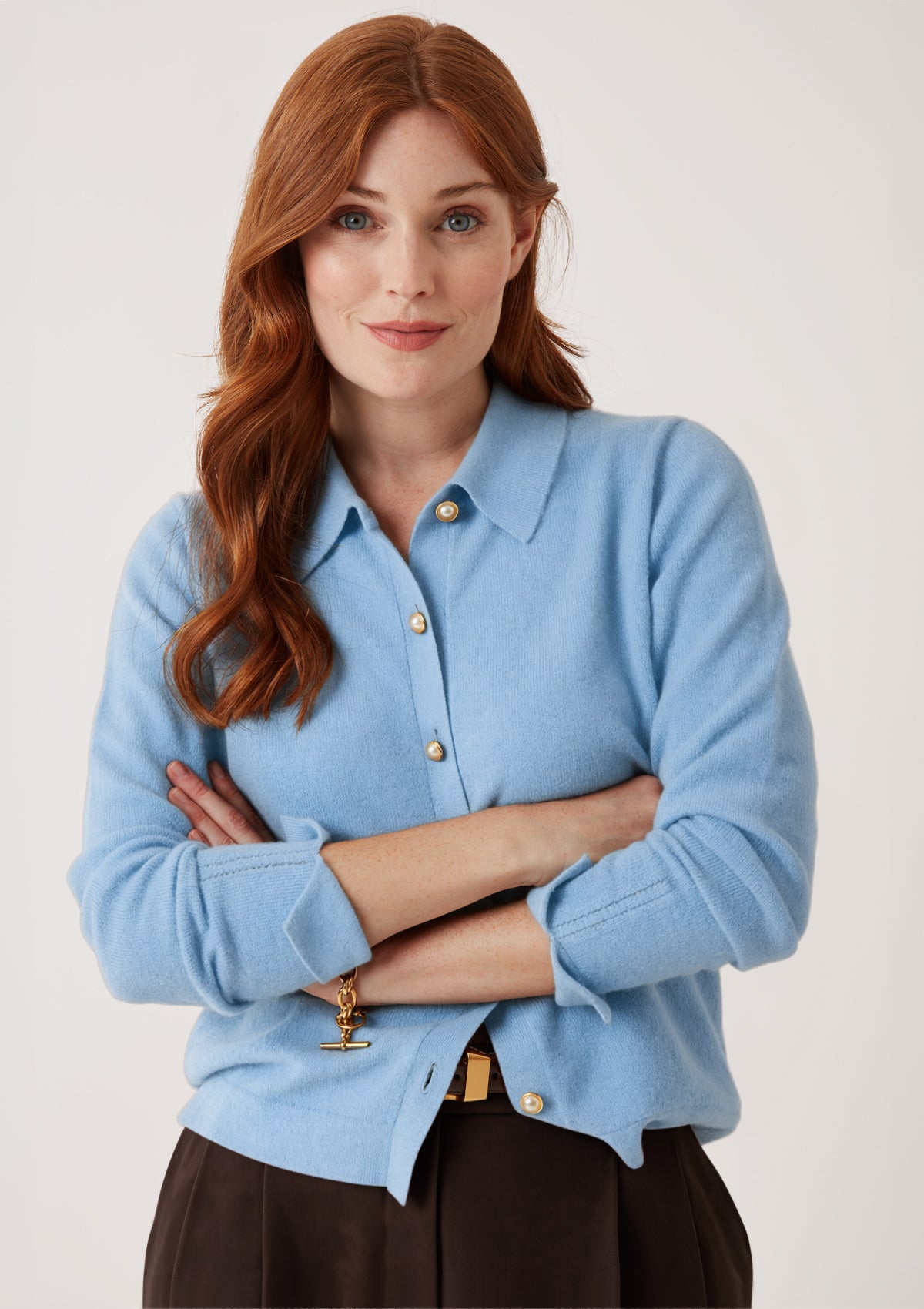 Knitted Shirt in Cerulean Blue