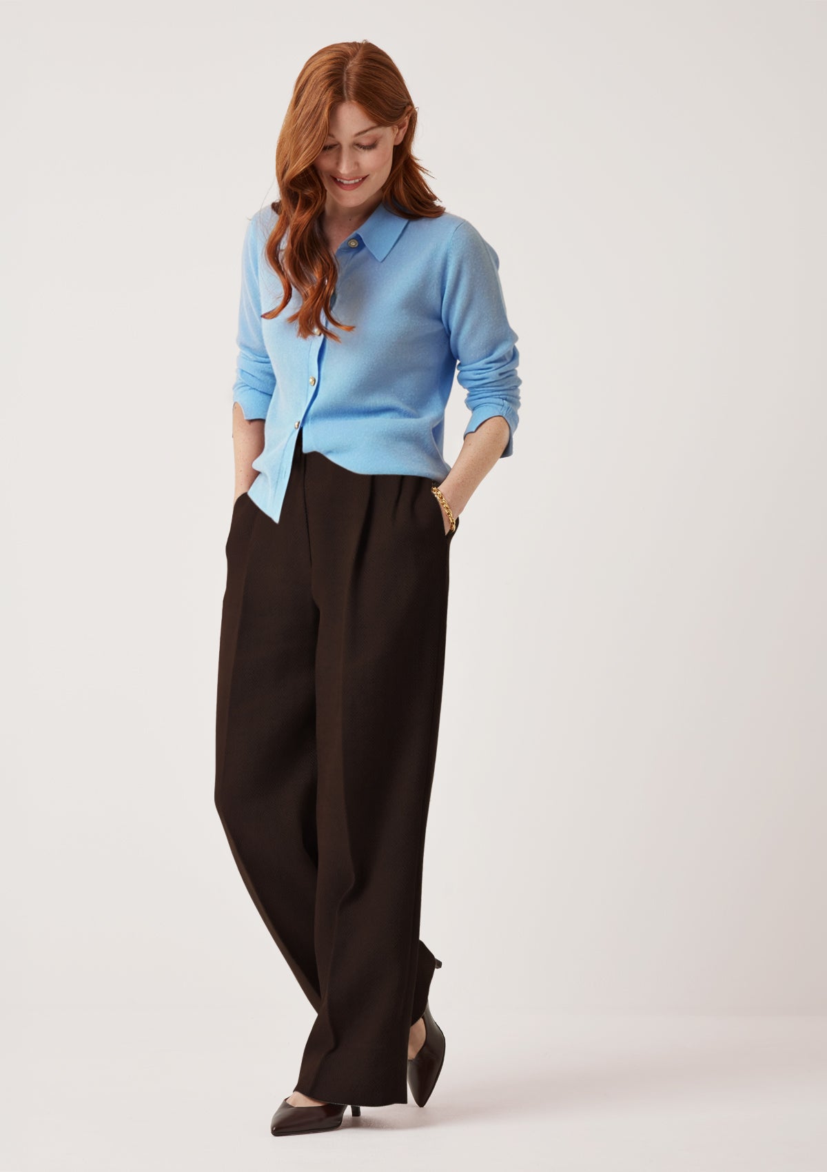 Knitted Shirt in Cerulean Blue