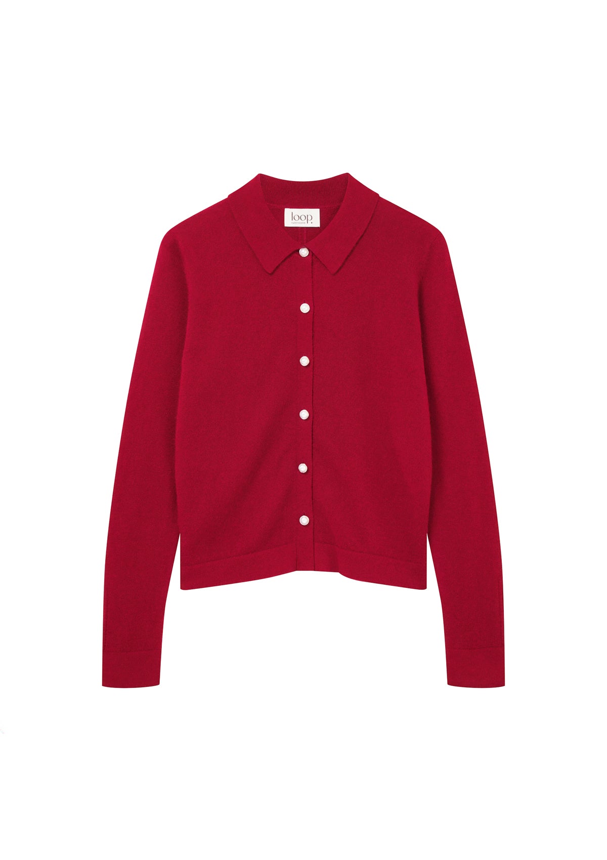 Knitted Shirt in Garnet Red