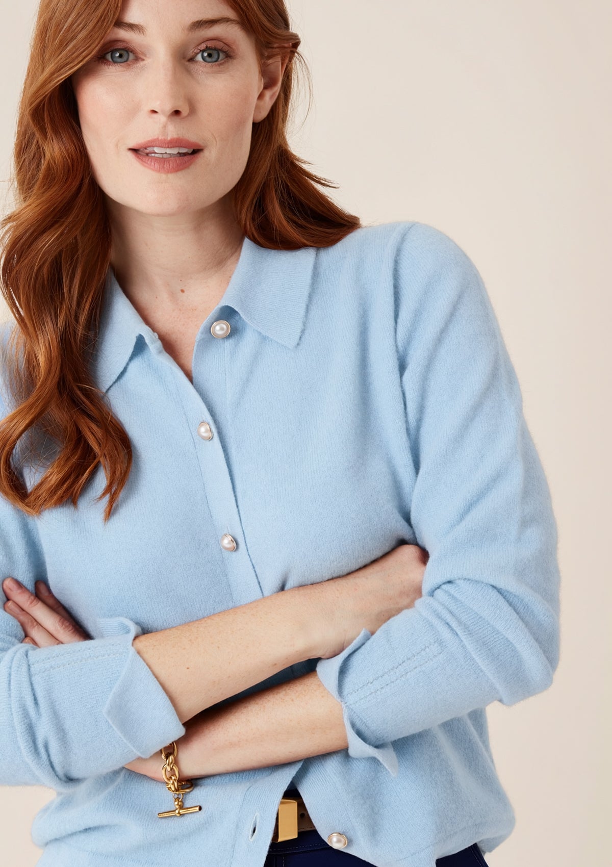 Knitted Shirt in Still Blue