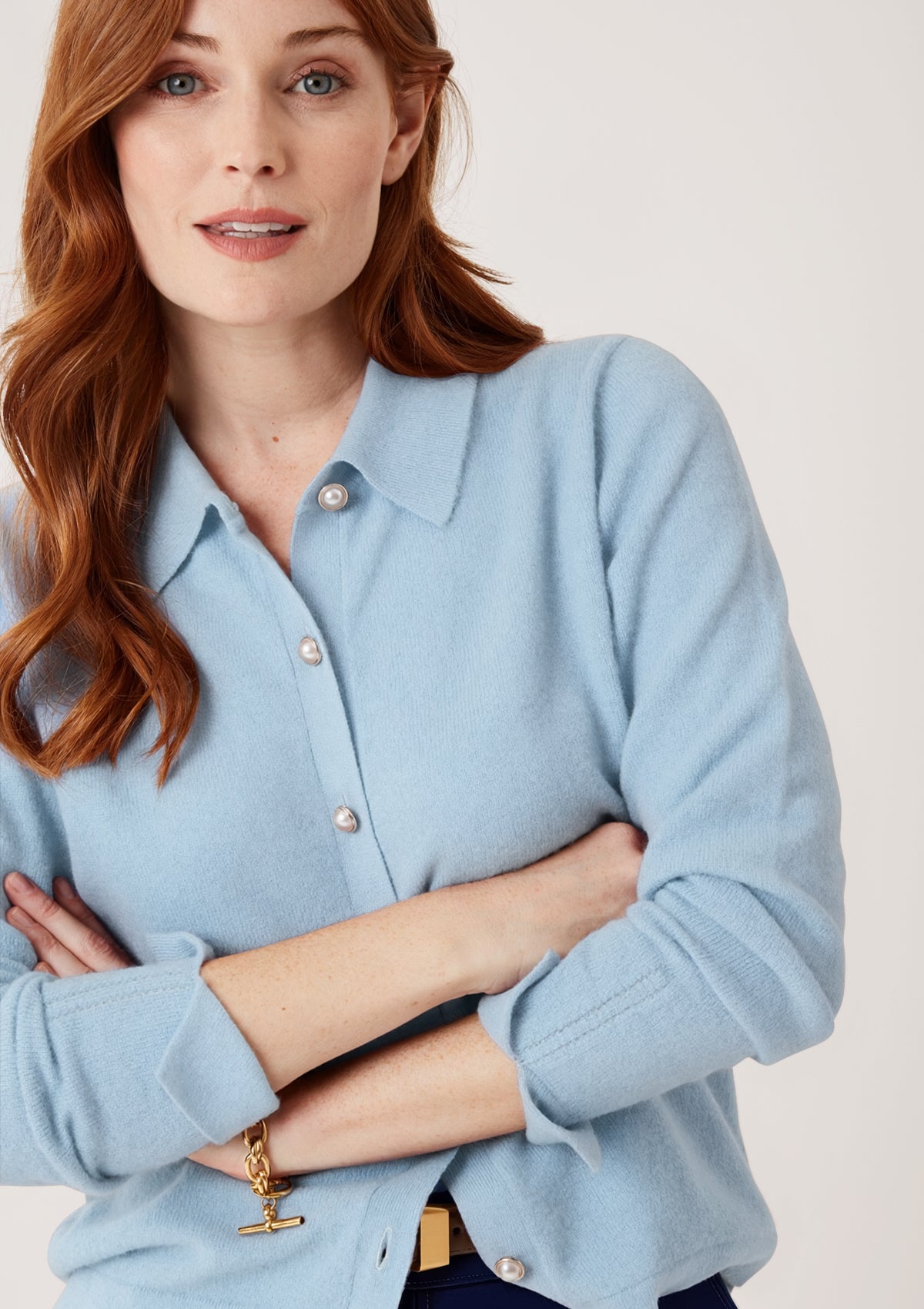 Knitted Shirt in Still Blue
