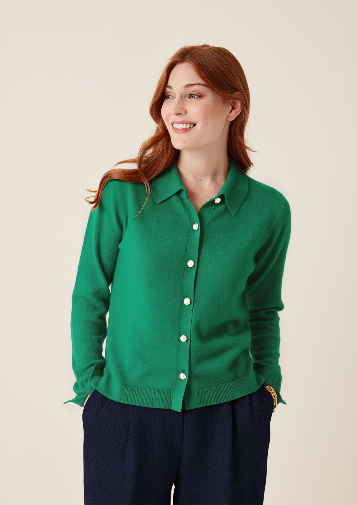 Knitted Shirt in Virdis Green