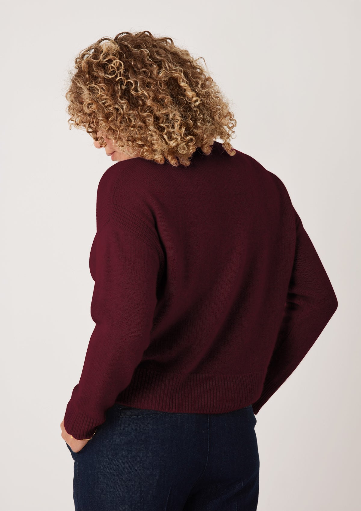Shell Edge Cardigan in Bordeaux Burgundy