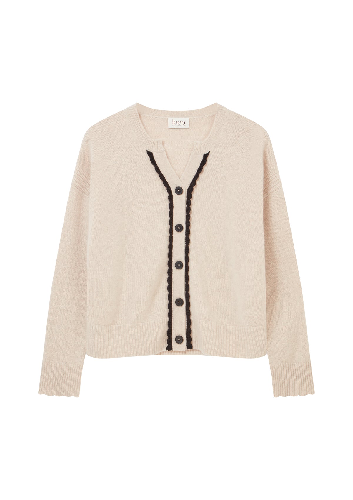 Shell Edge Cardigan in Wheat
