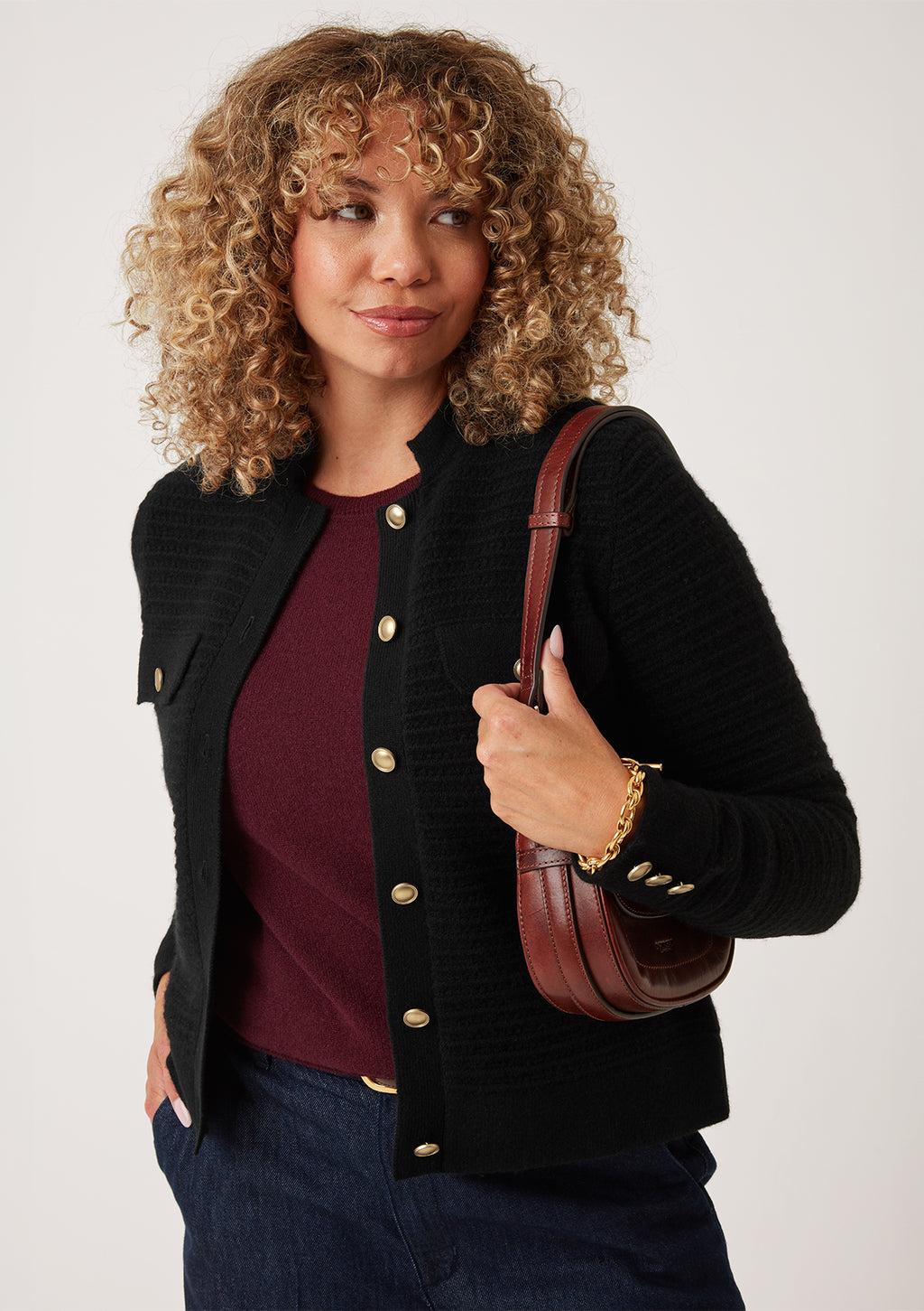 Cashmere Military Jacket in Black