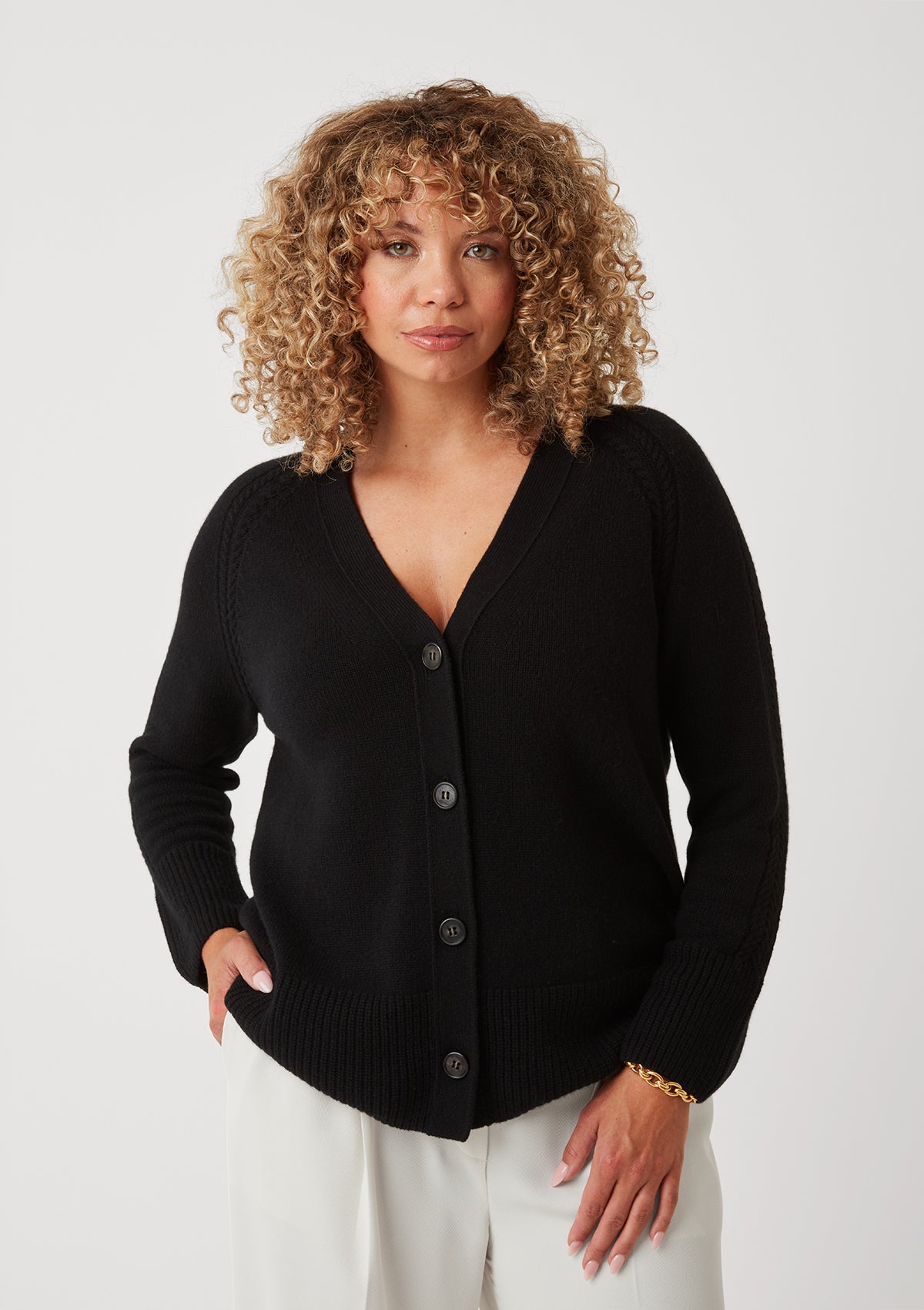 The Luxe Boyfriend Cardigan in Black