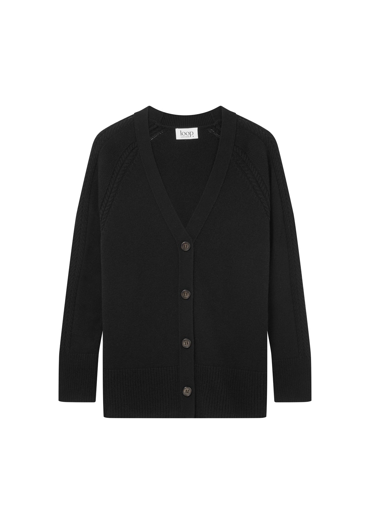The Luxe Boyfriend Cardigan in Black