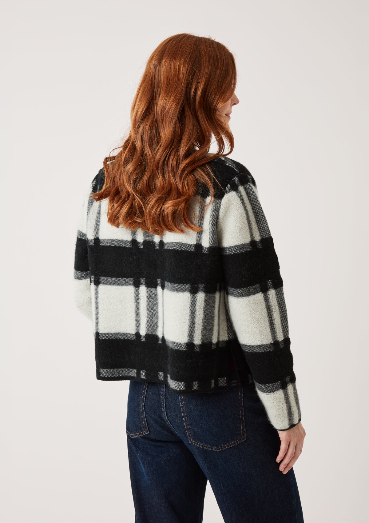 Reversible Check Jacket in Black