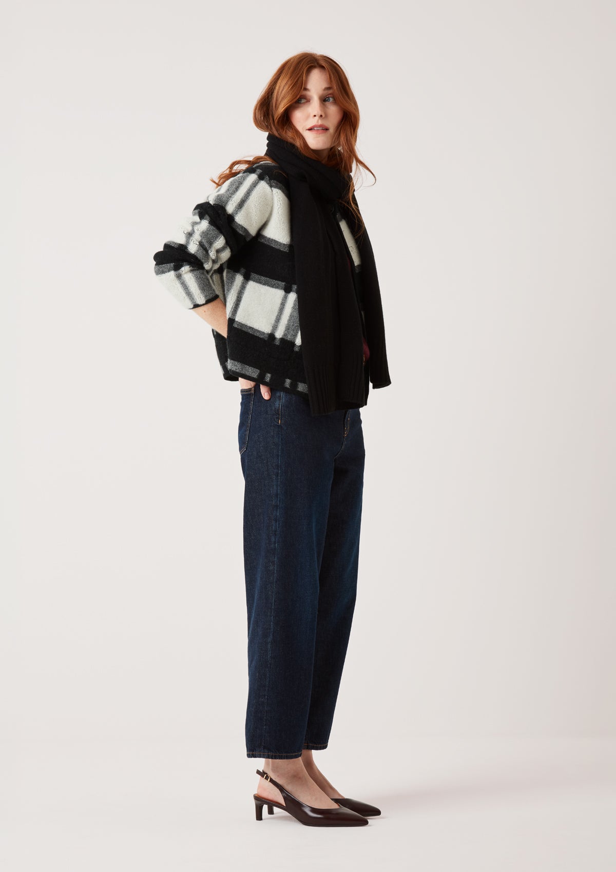 Reversible Check Jacket in Black