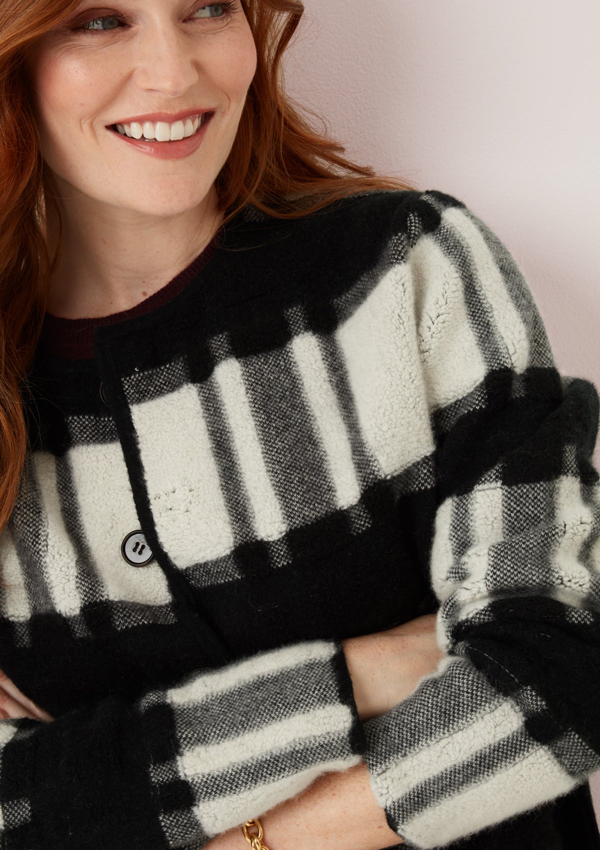Reversible Check Jacket in Black