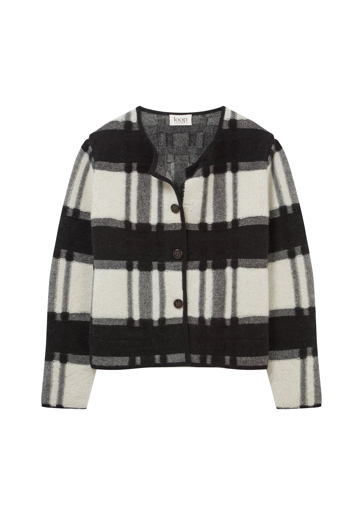 Reversible Check Jacket in Black