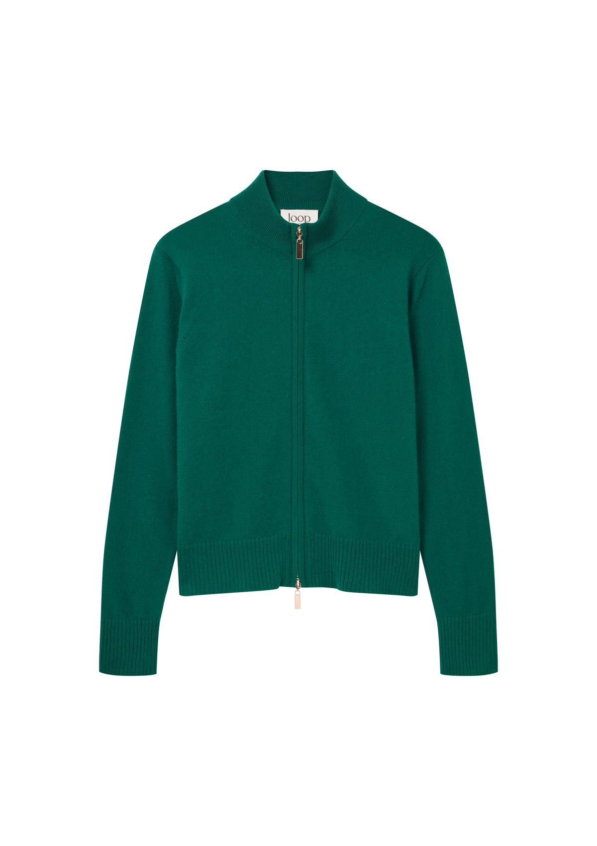 Zip Front Cardigan in Arcadia Green