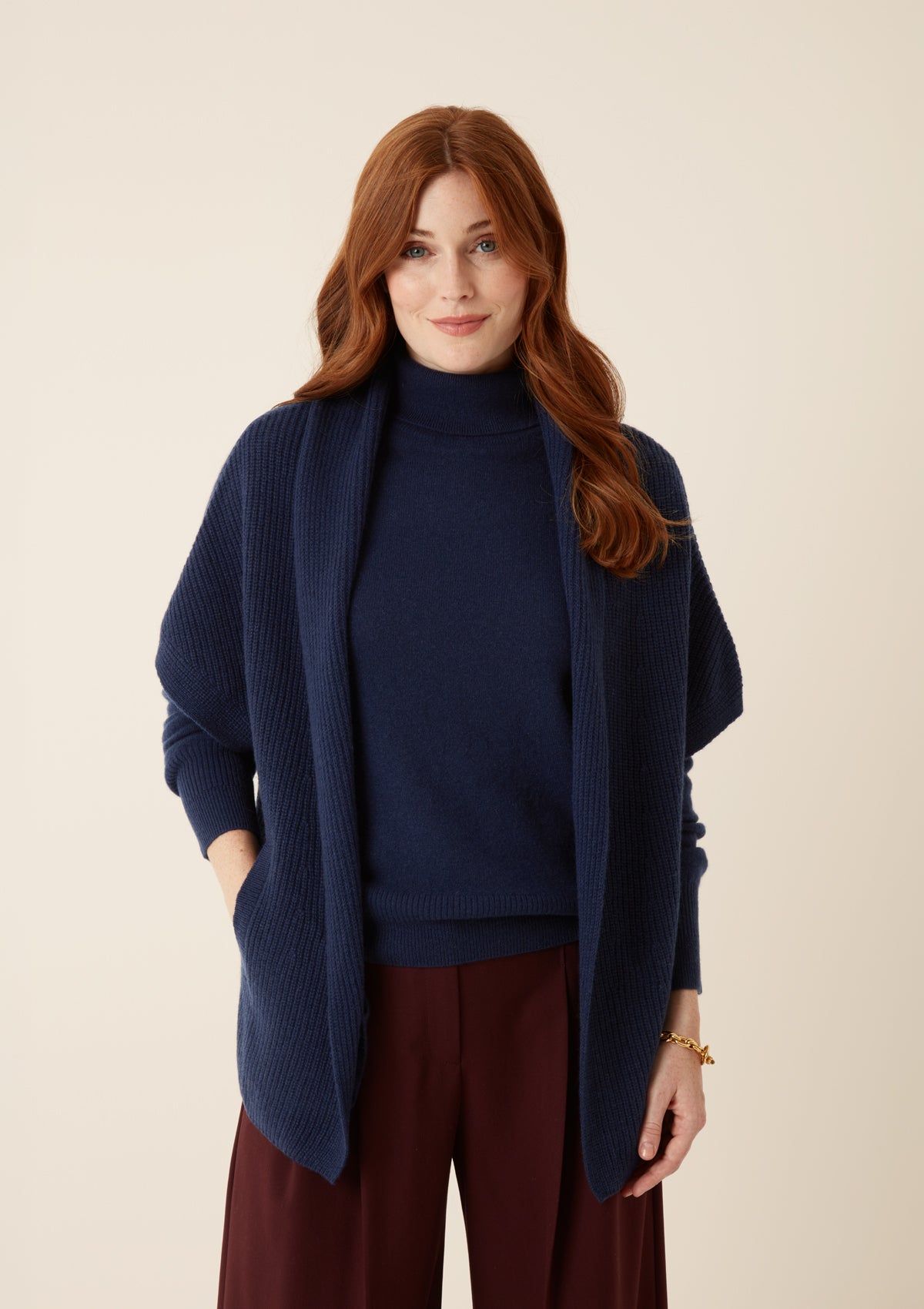 Half Cardigan Sleeveless Cardigan in Celestial Blue
