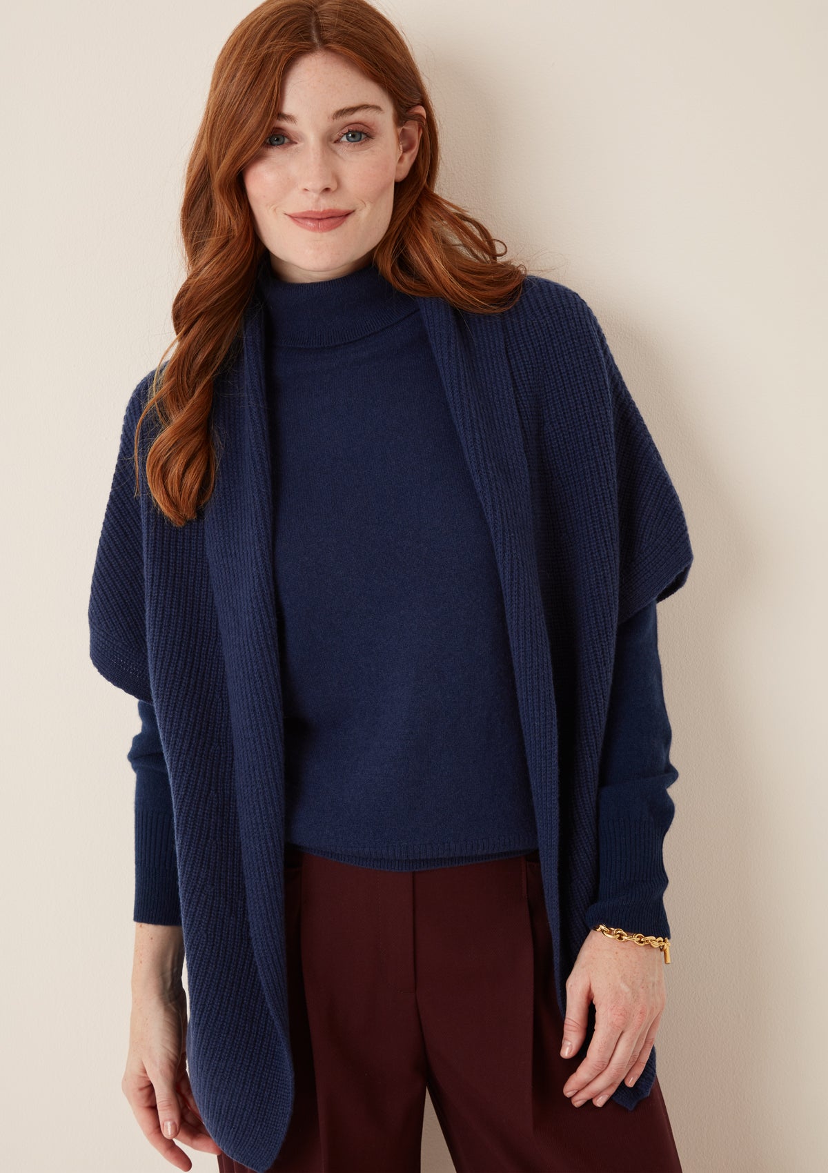 Half Cardigan Sleeveless Cardigan in Celestial Blue